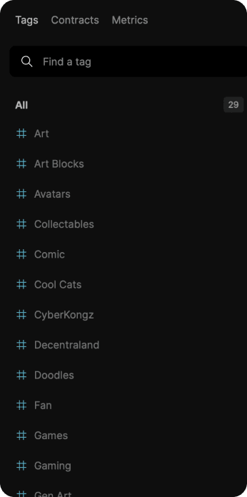 Metrics Sidebar